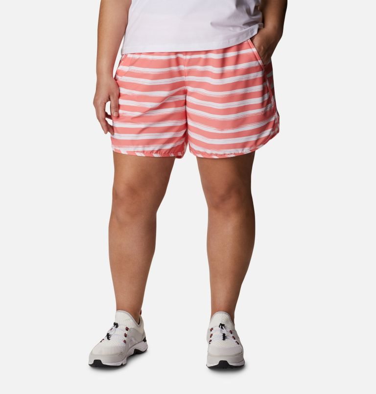 Women\'s Columbia Bogata Bay Stretch Printed Shorts Stripe | Plus Size CA-V1836